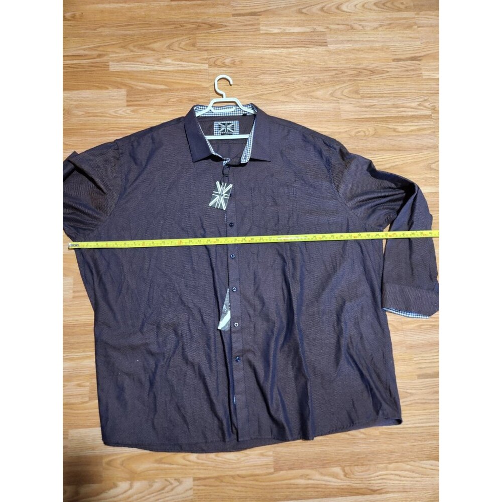 Soul Of London Men Shirt Long Sleeve 5XL Brown New With Tag - Picture 8 of 9